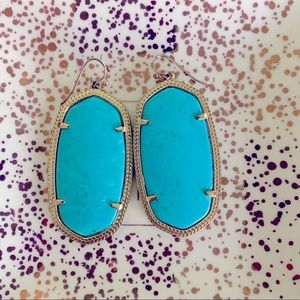 Kendra Scott Turquoise Elle Gold Drop Earings